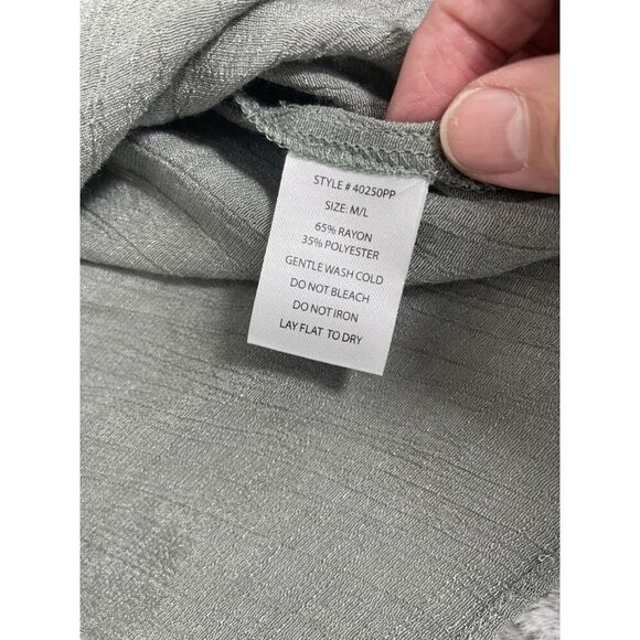 Anthropologie Grade and Gather Olive Green Flowing Boho Shirt Women's Sz M/L - Picture 6 of 7